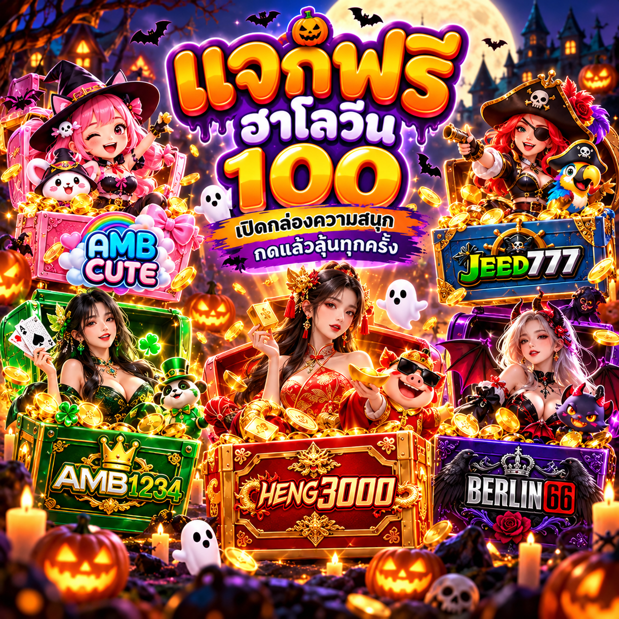 แจกฟรีฮาโลวีน 100 เปิดกล่องความสนุก